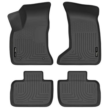 Husky Liners Weatherbeater Floor Mats   Fits 2011-2023 Chrysler 300 &amp; Dodge Charger (Rear Wheel Drive only)   Front &amp; 2nd Row, 4-pc Black - 98081