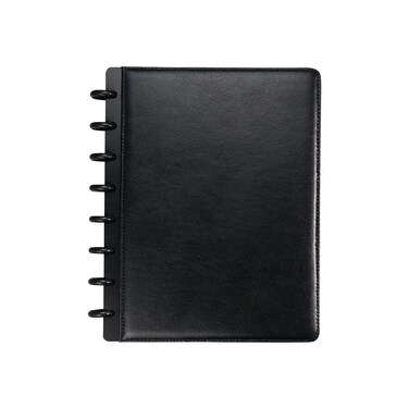 Staples? Arc Customizable Leather Notebook System, Black, 6-3/4" x 8-3/4