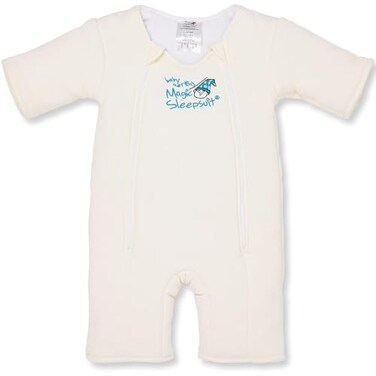 Baby Merlin's Magic Sleepsuit Transition Product - 6-9 Months Swaddle Transition Sleepsuit - Soft Cotton Material with Double Zipper for Easy Diaper Changes - Promotes Safe Sleep for Babies - Cream