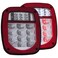ANZO (861082) 1976-1985 Jeep Wrangler LED 2 Lens - Red/Clear, Chrome