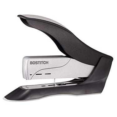 Bostitch Office inHANCE+100 Heavy Duty Stapler - Two Fingers, No Effort, Spring Powered Stapler - 100 Sheets, Gray (1300)