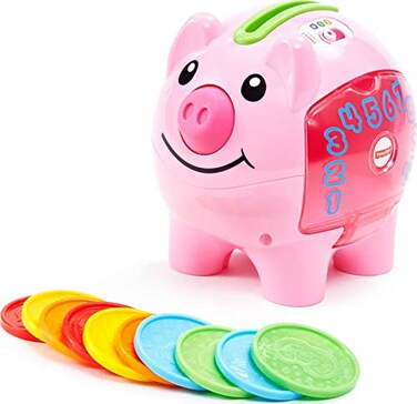 Fisher-Price Baby &amp; Toddler Toy Laugh &amp; Learn Smart Stages Piggy Bank with Learning Songs &amp; Phrases for Infants Ages 6+ Months