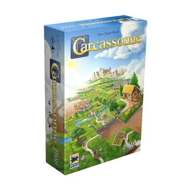 Carcassonne Board Game (BASE GAME)   Board Game for Adults and Family   Strategy Board Game   Medieval Adventure Board Game   Ages 7 and up   2-5 Players   Made by Z-Man Games