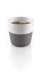 Eva Solo   2 Lungo Tumbler Mugs   8 oz Porcelain Coffee Cup Tumblers with Silicone-coated Grip   Dishwasher Safe   Danish Design, Functionality &amp; Quality   Grey