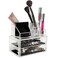 MCB Home Essentials-Acrylic Makeup &amp; Cosmetic Jewelry Organizer -Storage Display Box with 2 Set of Drawers Great Birthday Present