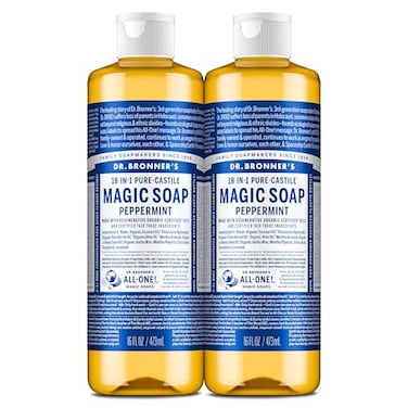 Dr. Bronner's Magic Soap - Pure-Castile Liquid Soap (Lavender, 16 ounce, 2-Pack) -Regenerative Organic Certified Oils, 18-in-1 Uses- Body, Hair, Laundry, Pets &amp; Dishes, Concentrated, Vegan, Non-GMO