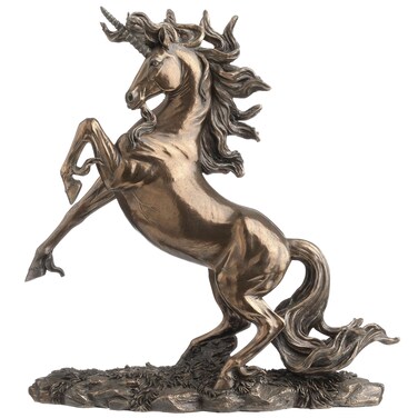 Veronese Design 11 3/4 Inch Rearing Unicorn Cold Cast Resin Bronze Finish Horse Sculpture