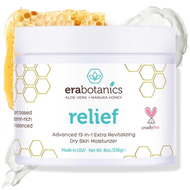 Era Organics Eczema, Psoriasis &amp; Dermatitis Moisturizer Cream - Advanced 13-in-1 Non-Greasy Face or Body Lotion for Dry, Itchy Skin with Aloe Vera, Manuka Honey and More 8oz