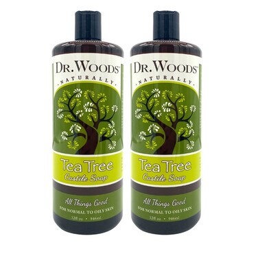 Dr. Woods Pure Tea Tree Liquid Castile Soap, 32 Fl Oz (Pack of 2)