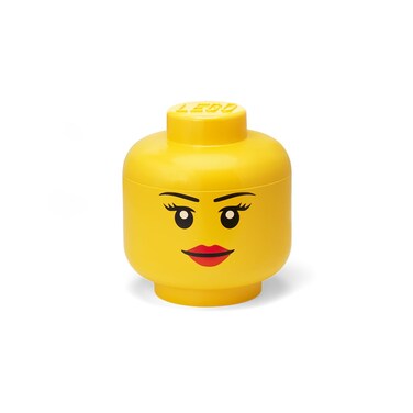 Room Copenhagen, LEGO Storage Heads Stackable Storage Container - Buildable Organizational Bins for Kid&rsquo;s Toys and Accessories - 6.30 x 6.30 x 7.28in - Small, Girl, Holds 250 Bricks