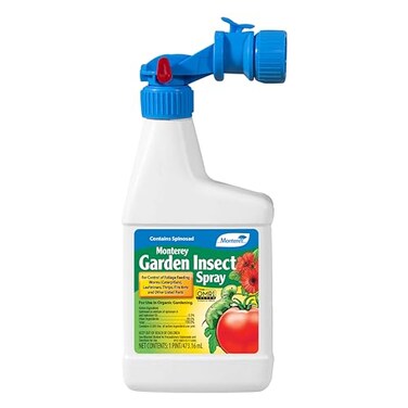 Monterey Garden Insect Spray - Organic Gardening Control of Foliage Feeding Worms, Thrips, Leafminers - 1 Pint Ready to Spray, Attaches to Garden Hose