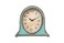 Creative Co-Op Metal Mantel Clock with Aqua Finish