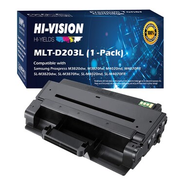 HI-Vision&reg; Compatible MLT-D203L / XAA High Yield Laser Toner Cartridge for Samsung ProXpress M3320ND, M3370FD, SL-M3820DW, M3870FW, M4020ND, M4070FR Printer (203L, Black 1 Pack)