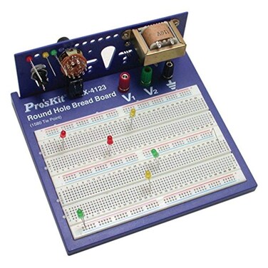 Pro'sKit 900-248 Round Hole Breadboard, 1580 Tie Points, ABS/Phosphor Bronze, Multi
