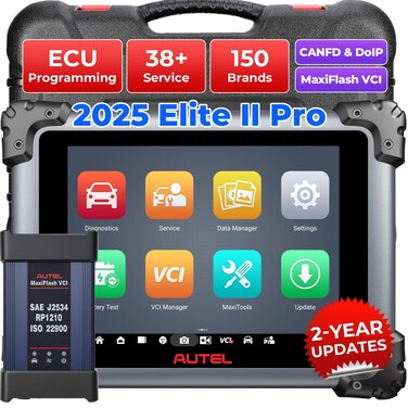 Autel MaxiSys Elite II Pro Scanner: 2025 2-Years Free Update Elite 2 Pro, J2534 Reprogramming Tool as Ultra MS908S Pro II, Motor TruSpeed Repair, 40 Reset Service w/CAN FD &amp; Do IP, 3000+ Active Test