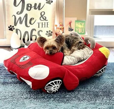BADASS SHARKS Car Cool Puppy Pet Dog Cat Bed Plush Car Pet Bed Car Shape Luxury Dog Cat Bed Pet House Teddy Warm Sofa Puppy Nest Cushion Kitten Winter Fashion Padded Kennel with Mat 70x50cm