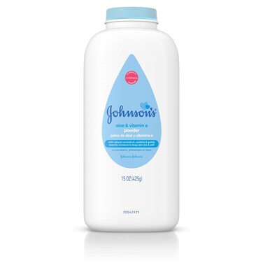 Johnson's Baby Powder with Naturally Derived Cornstarch Aloe &amp; Vitamin E, Hypoallergenic, 15 oz