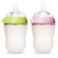 Comotomo Baby Bottle, Green/Pink, 8 Ounce, 2 Count