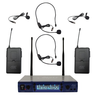 Audio2000's 6952umh UHF 200 Frequency Portable Wireless Lavalier/headset Microphone