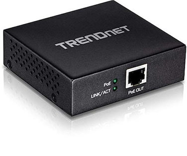 TRENDnet Gigabit PoE+ Repeater/Amplifier, 1 x Gigabit PoE+ in Port, 1 x Gigabit PoE Out Port, Extends 100m for Total Distance Up to 200m (656 ft), Supports PoE(15.4W) &amp; PoE+(30W), Black, TPE-E100