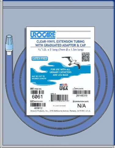 UC6061EA - Clear-Vinyl Extension Tubing with Adaptor and Cap 9/32 I.D. x 60