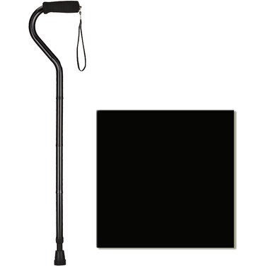 NOVA Medical Products Folding Walking Cane with Soft Grip Handle and Carry Strap, Foldable and Adjustable Travel Cane with Offset Comfort Handle, Black (3060BK)