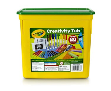 Crayola Creativity Tub, Arts and Crafts, Over 80 Tools, Crayons &amp; Markers, Gifts for Kids