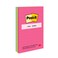 Post-it Notes, 4x6 in, 3 Pads, Poptimistic Collection, Bright Colors (Magenta, Pink, Blue, Green) (660-3AN)