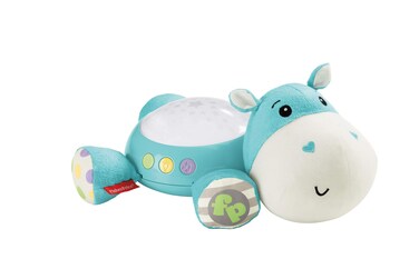 Fisher-Price Hippo Projection Soother, Blue, plush nursery sound machine with lights, music and sounds