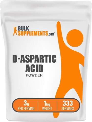 BulkSupplements.com D-Aspartic Acid Powder - DAA Supplement for Men &amp; Women, D-Aspartic Acid 3000mg - Unflavored &amp; Gluten Free, 3000mg per Serving, 1kg (2.2 lbs) (Pack of 1)