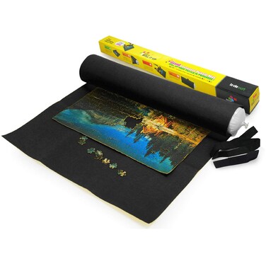 LAVIEVERT Giant Puzzle Roll Mat Puzzle Storage Puzzle Saver, Long Box Package, No Folded Creases, Store Jigsaw Puzzles Up to 3,000 Pieces - Black