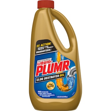 Liquid-Plumr Pro-Strength Clog Destroyer Gel with PipeGuard, Liquid Drain Cleaner - 32 Ounces (Package May Vary)