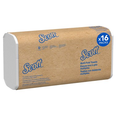 Scott Professional Universal 100% Recycled Fiber Multifold Paper Towels, Bulk (01807), Absorbency Pockets, 9.2"x9.4" Towel, Compressed, Compact (250 Sheets/Pack, 16 Packs/Case, 4,000 Sheet Total)