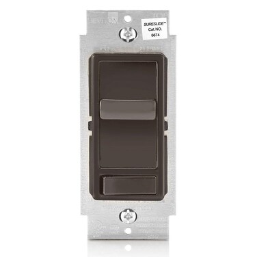 Leviton SureSlide Dimmer Switch for Dimmable LED, Halogen and Incandescent Bulbs, 6674-P0B, Brown