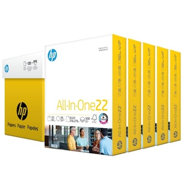 HP Papers   8.5x 11 Paper   All-In-One 22 lb   5 Ream Case - 2,500 Sheets   96 Bright  Made in USA - FSC Certified   207000C