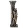 Veronese Design 10 3/4 Inch Egyptian Goddess Bastet Leaning On Pillar Cold Cast Resin Antique Bronze Finish Statue Tealight Candle Holder