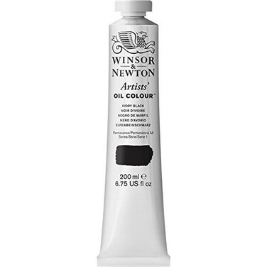 Winsor &amp; Newton Artists' Oil Color, 200ml (6.75 oz) Tube, Ivory Black