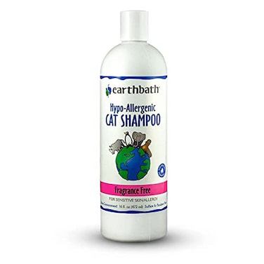 earthbath, Hypoallergenic Cat Shampoo - Fragrance Free Cat Shampoo for Allergies and Itching, Made in USA, Cruelty Free Cat Wash, Gentle &amp; Soothing Kitty Shampoo - 16 Oz (1 Pack)