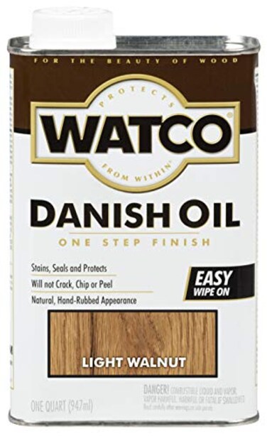 Watco 65541 Danish Oil Wood Finish, Quart, Light Walnut