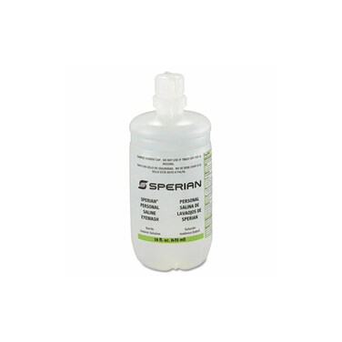 Honeywell Personal 16 oz. (473 ml) Trilingual Sterile Saline Eye Wash Bottle with Extended Flow Nozzle - 32-000454-0000-H5