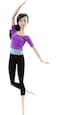 Barbie Made to Move Fashion Doll with Black Hair Wearing Purple Color-Blocked Top &amp; Yoga Leggings, Flexible with 22 Posable "Joints