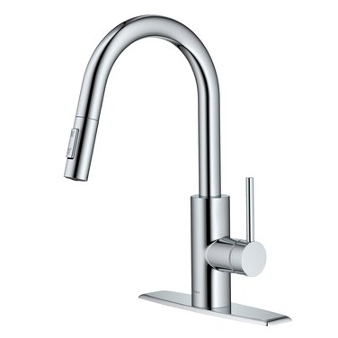 KRAUS Oletto Single Handle Pull Down Kitchen Faucet with QuickDock Top Mount Installation Assembly in Chrome, KPF-2620CH