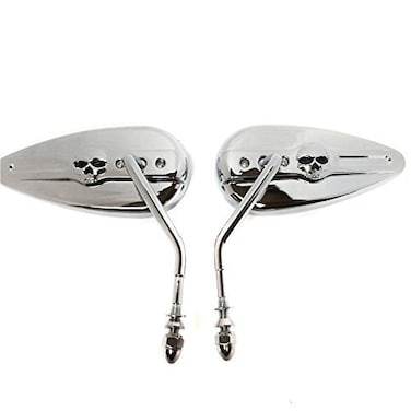 SMT-Chromed Aluminum Teardrop Mirror Compatible With Harley 1999&ndash;2003 Sportster 883 Deluxe XLH883 Motorcycle [B00XIRVK06]