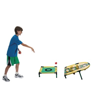 S&amp;S Worldwide Rebound Skii Ball Game. Arcade Style Action in a Portable Game for Kids and Adults. Bounce Balls on Spring Pad into 20" x 30" Scoring Target. Includes Bounce Pad, Target, and 6 Balls.