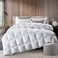 puredown&reg; Goose Feather Comforter Twin Size - All Season Duvet Insert, Ultra Soft Stripe 100% Cotton Shell Hotel Collection Comforters, 500 Thread Count with Ties (68x90'',Stripe White)
