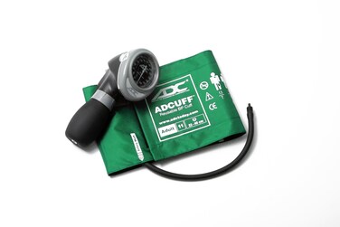 ADC Diagnostix 703 Professional Palm Style Aneroid Sphygmomanometer with Adcuff Nylon Blood Pressure Cuff, Adult, Green
