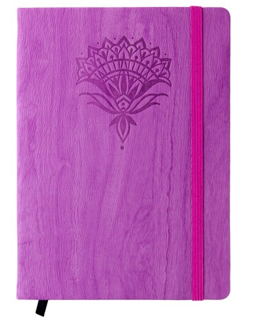 Red Co. 5&rdquo; x 7&rdquo; Embossed Flower Textured Faux Leather Journal, 240 Lined Pages, Magenta