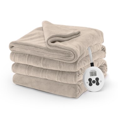 Sunbeam Royal Luxe Mushroom Heated Blanket - Full
