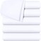 Utopia Bedding Flat Sheets - Pack of 6 - Soft Brushed Microfiber Fabric - Shrinkage &amp; Fade Resistant Top Sheets - Easy Care (Queen, White)