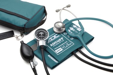 ADC 778-603TL Pro's Combo III Professional Adult Pocket Aneroid/Clinician Scope Set with Prosphyg 778 Blood Pressure Sphygmomanometer, Teal